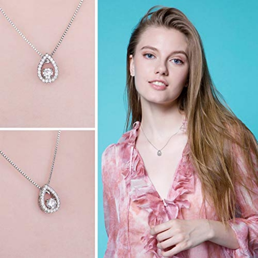 💋 Elegant Solitaire Pendant - 925 Sterling Silver - Picture 3 of 7